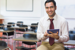 classroom with smartboard