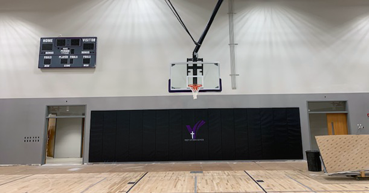 Valley Lutheran School Side Braced Basketball Goal & Shot Clock