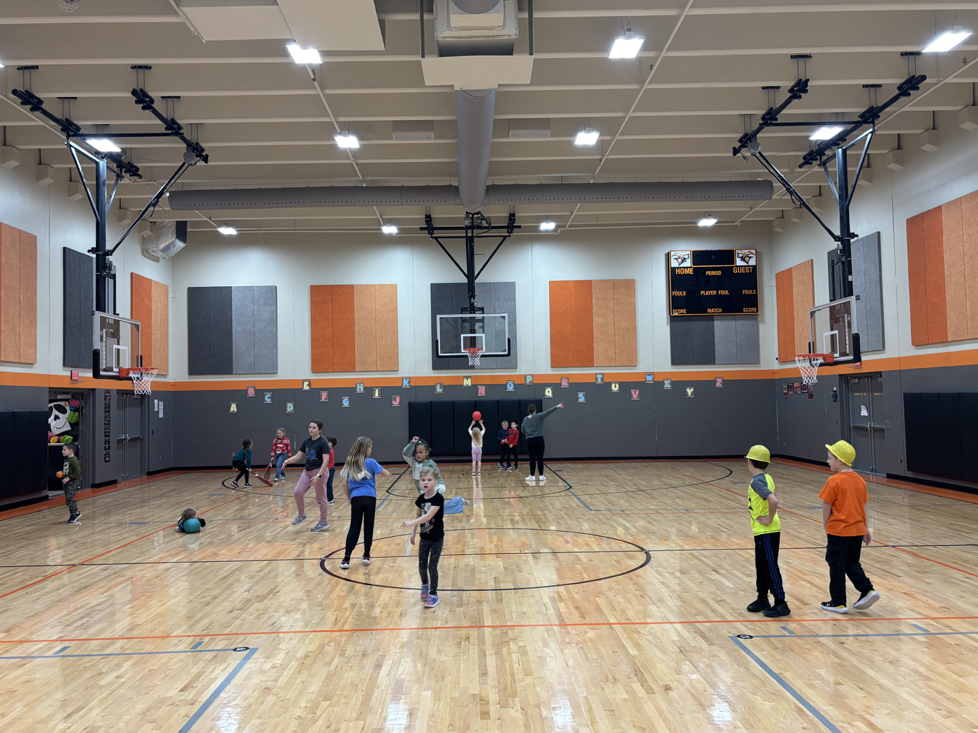 Custom Suspended Basketball Units  Fort Calhoun Elementary Athletics in Nebraska