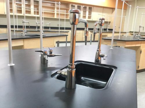 Custom Laboratory Casework with Epoxy Resin Countertops at West Chicago High School