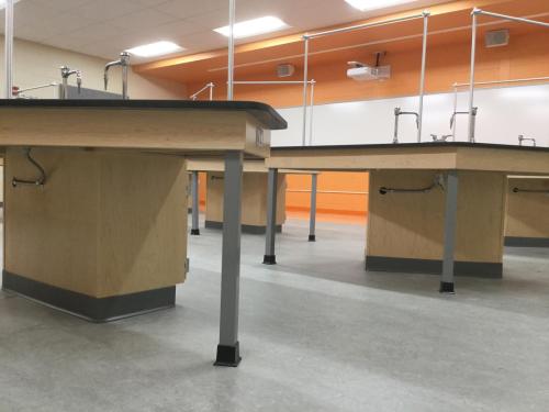 Contractor for Custom Laboratory Casework with Epoxy Resin Countertops at West Chicago High School