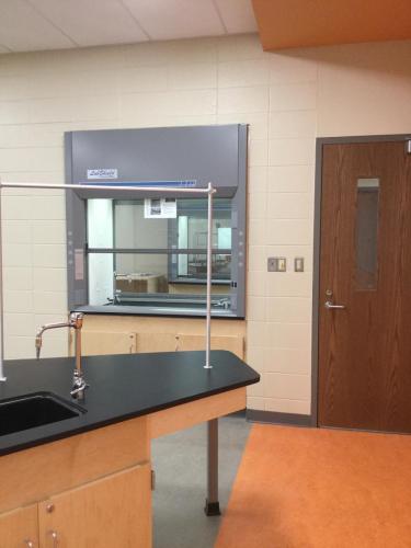 Contractor for Custom Laboratory Casework with Epoxy Resin Countertops at West Chicago High School