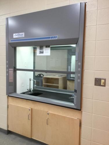 Contractor for Custom Laboratory Casework with Epoxy Resin Countertops at West Chicago High School