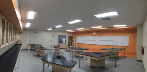 Contractor for Custom Laboratory Casework with Epoxy Resin Countertops at West Chicago High School