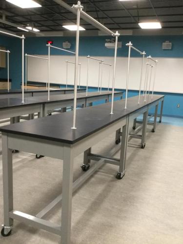 Contractor for Custom Laboratory Casework with Epoxy Resin Countertops at West Chicago High School